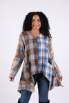 225603 Patchwork Plaid Tunic: Soft Tone Flannel