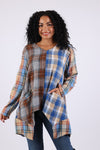 225603 Patchwork Plaid Tunic: Soft Tone Flannel