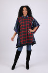 225701 Patchwork Heritage Plaid Poncho: Flannel with Tassels