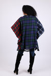225701 Patchwork Heritage Plaid Poncho: Flannel with Tassels