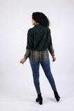 225711 Jade Green Corduroy Boho Jacket