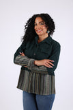 225711 Jade Green Corduroy Boho Jacket
