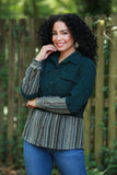225711 Jade Green Corduroy Boho Jacket
