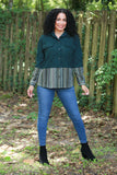 225711 Jade Green Corduroy Boho Jacket