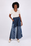225724/1 Medium-Wash Denim Patchwork Palazzo Pants