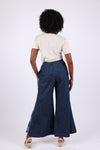 225724 Indigo Denim Patchwork Palazzo Pants