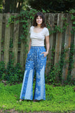 225724/1 Medium-Wash Denim Patchwork Palazzo Pants