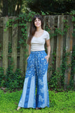 225724/1 Medium-Wash Denim Patchwork Palazzo Pants