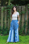 225724 Indigo Denim Patchwork Palazzo Pants