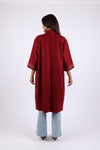 225731 Embroided Wool Red Maroon Jacket (Open Front)