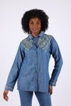 225735 Bohemian Embroided Denim Shirt