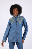 225735 Bohemian Embroided Denim Shirt