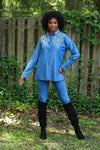 225735 Bohemian Embroided Denim Shirt