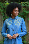 225735 Bohemian Embroided Denim Shirt
