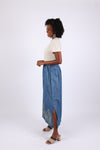 225736 Denim Embroidered Straight Skirt