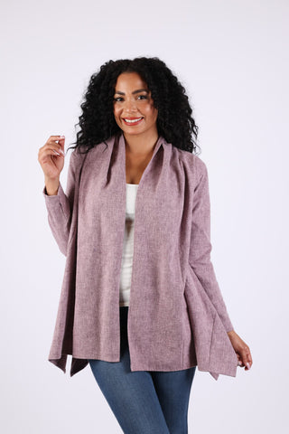 225751 Lavender Cotton Flaired Cardigan