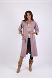 225752 Cotton Long Robe: Lavender Cardigan Belt