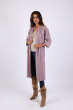 225752 Cotton Long Robe: Lavender Cardigan Belt