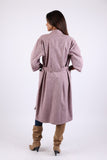 225752 Cotton Long Robe: Lavender Cardigan Belt