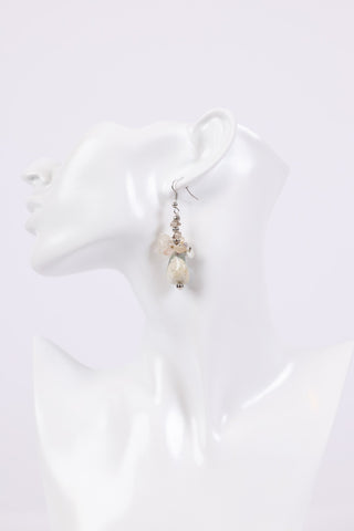 225818/1 Pearl White Stone Earrings