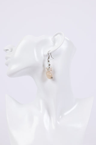 225818/2 Soft Pale Pink Stone Earrings