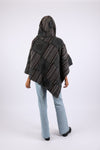225903 Charcoal Patchwork Poncho: Hippie Style in Baja Prints