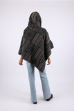 225903 Charcoal Patchwork Poncho: Hippie Style in Baja Prints