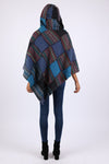 225904 Monsoon Blue Patchwork Poncho: Hippie Baja Style