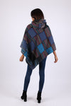 225904 Monsoon Blue Patchwork Poncho: Hippie Baja Style