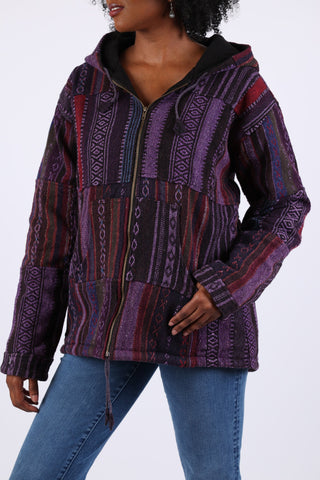 225906 Free-Spirited Violet Hoodie Jacket: Baja Prints