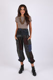 225907 Patchwork Hippie Harem Pants with High Waist