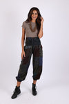 225907 Patchwork Hippie Harem Pants with High Waist