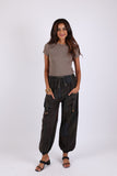 225908 Ash Gray Patchwork Harem Hippie Pants