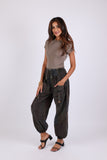 225908 Ash Gray Patchwork Harem Hippie Pants