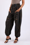 225908 Ash Gray Patchwork Harem Hippie Pants