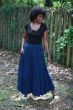 225909 Hippie Maxi Skirt: Flowy in Stonewash Blue