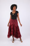225910 Tierd Ruffle Skirt: Lace Detailing (Stonewash Colors)
