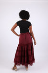 225910 Tierd Ruffle Skirt: Lace Detailing (Stonewash Colors)
