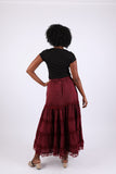 225910 Tierd Ruffle Skirt: Lace Detailing (Stonewash Colors)