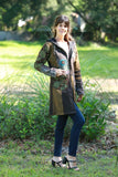 225911 Olive Green & Black Hippie Jacket: Bohemian Patchwork