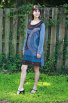 225915 Fall Hippie Dress: Long-Sleeve with Embroidery