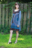 225915 Fall Hippie Dress: Long-Sleeve with Embroidery