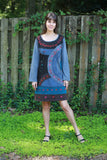 225915 Fall Hippie Dress: Long-Sleeve with Embroidery
