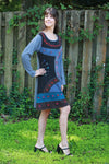 225915 Fall Hippie Dress: Long-Sleeve with Embroidery