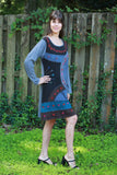 225915 Fall Hippie Dress: Long-Sleeve with Embroidery