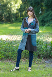 225917 Hippie Boho Coat: Ash Blue Patchwork with Embroidery