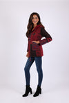 225918 Ruby Maroon Hippie Jacket: Bohemian Patchwork