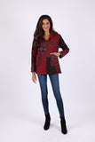 225918 Ruby Maroon Hippie Jacket: Bohemian Patchwork