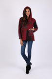 225918 Ruby Maroon Hippie Jacket: Bohemian Patchwork