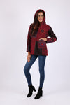 225918 Ruby Maroon Hippie Jacket: Bohemian Patchwork